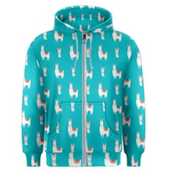 Lama Alpaca Animal Pattern Design Men s Zipper Hoodie by Pakjumat