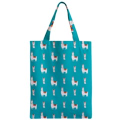 Lama Alpaca Animal Pattern Design Zipper Classic Tote Bag by Pakjumat