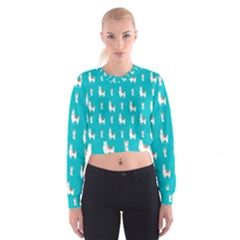 Lama Alpaca Animal Pattern Design Cropped Sweatshirt by Pakjumat