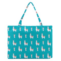 Lama Alpaca Animal Pattern Design Zipper Medium Tote Bag by Pakjumat