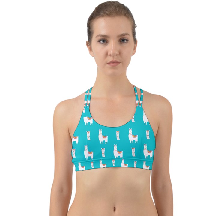 Lama Alpaca Animal Pattern Design Back Web Sports Bra