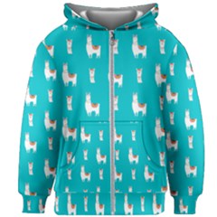 Lama Alpaca Animal Pattern Design Kids  Zipper Hoodie Without Drawstring by Pakjumat