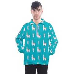 Lama Alpaca Animal Pattern Design Men s Half Zip Pullover by Pakjumat