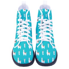 Lama Alpaca Animal Pattern Design Women s High-top Canvas Sneakers by Pakjumat