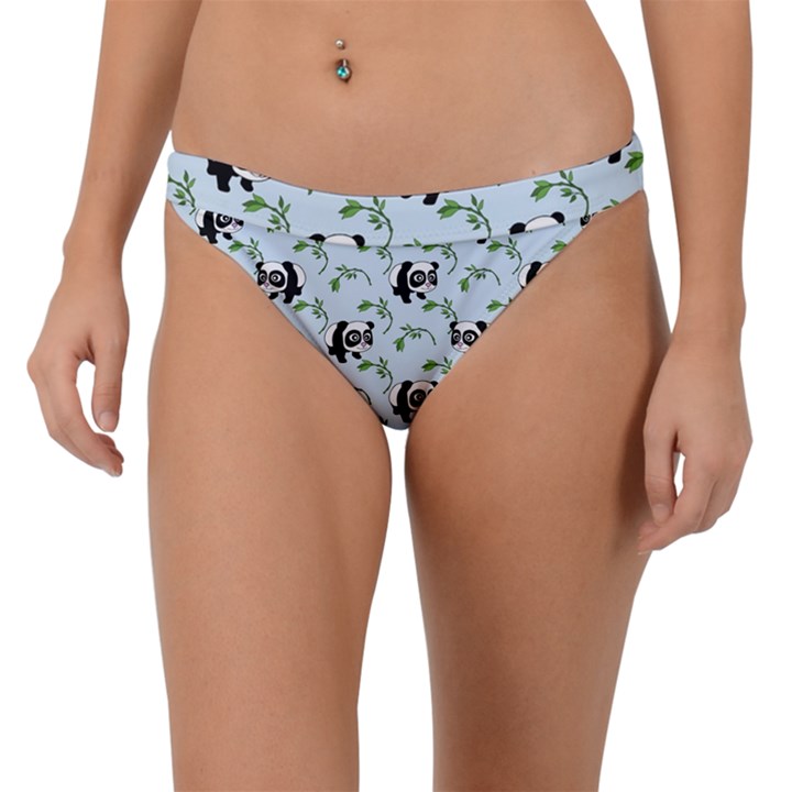 Animal Panda Bamboo Seamless Pattern Band Bikini Bottoms