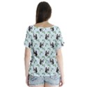 Animal Panda Bamboo Seamless Pattern V-Neck Flutter Sleeve Top View2