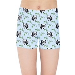 Animal Panda Bamboo Seamless Pattern Kids  Sports Shorts by Pakjumat