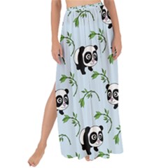 Animal Panda Bamboo Seamless Pattern Maxi Chiffon Tie-up Sarong by Pakjumat