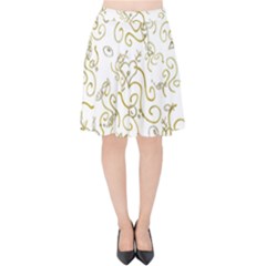 Fish Sea Ocean Algae Underwater Velvet High Waist Skirt by Pakjumat