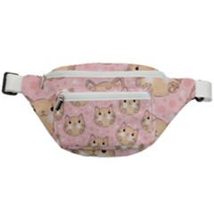 Cat Pattern Pink Cartoon Fanny Pack by Pakjumat