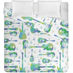 Guitars Music Notes Seamless Pattern Duvet Cover Double Side (king Size) by Pakjumat