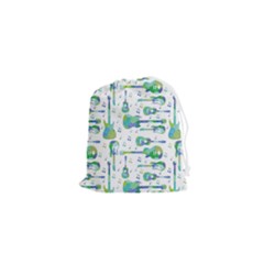 Guitars Music Notes Seamless Pattern Drawstring Pouch (xs) by Pakjumat