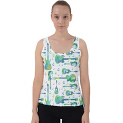 Guitars Music Notes Seamless Pattern Velvet Tank Top by Pakjumat