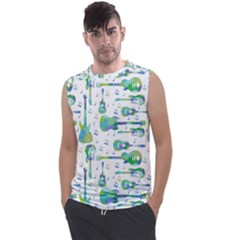 Guitars Music Notes Seamless Pattern Men s Regular Tank Top by Pakjumat