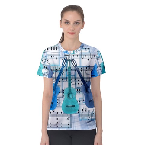 Guitar Acoustic Music Art Women s Sport Mesh T-shirt by Pakjumat