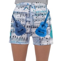 Guitar Acoustic Music Art Sleepwear Shorts by Pakjumat