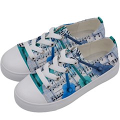 Guitar Acoustic Music Art Kids  Low Top Canvas Sneakers by Pakjumat