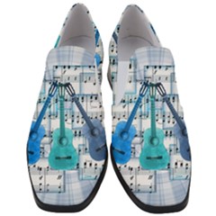 Guitar Acoustic Music Art Women Slip On Heel Loafers by Pakjumat