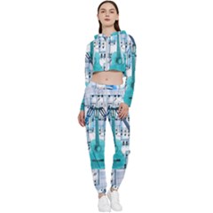 Guitar Acoustic Music Art Cropped Zip Up Lounge Set by Pakjumat