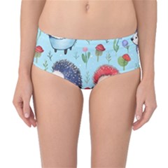 Hedgehogs Animal Mid-waist Bikini Bottoms by Pakjumat