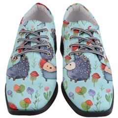 Hedgehogs Animal Women Heeled Oxford Shoes by Pakjumat