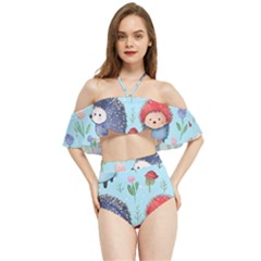 Hedgehogs Animal Halter Flowy Bikini Set  by Pakjumat