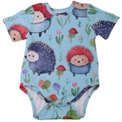 Hedgehogs Animal Baby Short Sleeve Bodysuit by Pakjumat