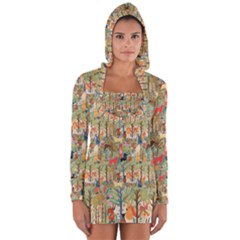 Animal Forest Pattern Long Sleeve Hooded T-shirt by Pakjumat