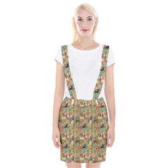 Animal Forest Pattern Braces Suspender Skirt