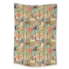 Animal Forest Pattern Large Tapestry by Pakjumat