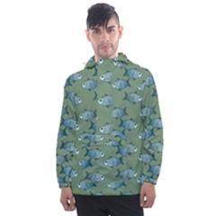 Fishes Pattern Background Men s Front Pocket Pullover Windbreaker