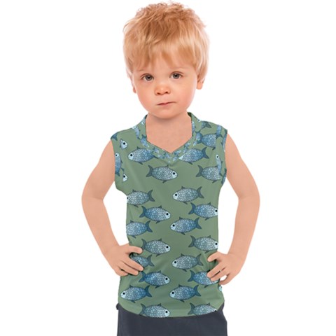 Fishes Pattern Background Kids  Sport Tank Top by Pakjumat