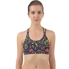 Flower Pattern Design Back Web Sports Bra