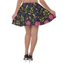 Flower Pattern Design Velvet Skater Skirt View2