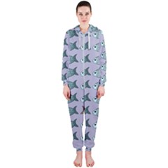 Fishes Pattern Background Theme Hooded Jumpsuit (ladies) by Pakjumat