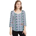 Fishes Pattern Background Theme Chiffon Quarter Sleeve Blouse View1