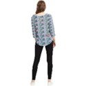 Fishes Pattern Background Theme Chiffon Quarter Sleeve Blouse View2