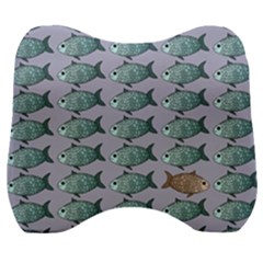 Fishes Pattern Background Theme Velour Head Support Cushion by Pakjumat