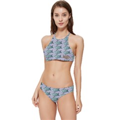 Fishes Pattern Background Theme Banded Triangle Bikini Set by Pakjumat