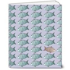 Fishes Pattern Background Theme 8  X 10  Softcover Notebook by Pakjumat