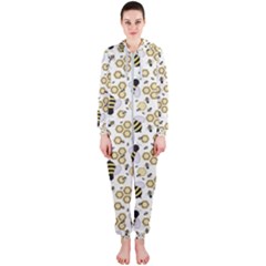 Bee Honeycomb Honeybee Insect Hooded Jumpsuit (ladies) by Pakjumat