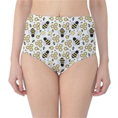 Bee Honeycomb Honeybee Insect Classic High-waist Bikini Bottoms by Pakjumat