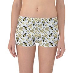 Bee Honeycomb Honeybee Insect Reversible Boyleg Bikini Bottoms by Pakjumat