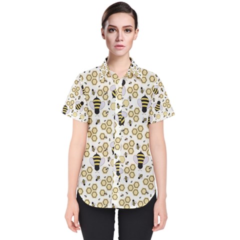 Bee Honeycomb Honeybee Insect Women s Short Sleeve Shirt by Pakjumat