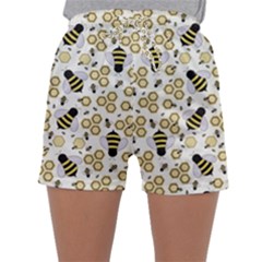 Bee Honeycomb Honeybee Insect Sleepwear Shorts by Pakjumat