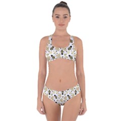 Bee Honeycomb Honeybee Insect Criss Cross Bikini Set by Pakjumat