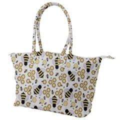 Bee Honeycomb Honeybee Insect Canvas Shoulder Bag by Pakjumat