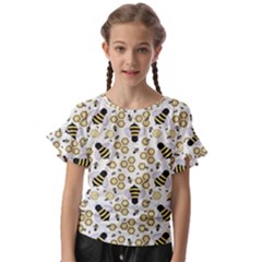 Bee Honeycomb Honeybee Insect Kids  Cut Out Flutter Sleeves by Pakjumat