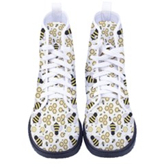 Bee Honeycomb Honeybee Insect Kid s High-top Canvas Sneakers by Pakjumat