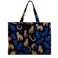 Cat Pattern Animal Zipper Mini Tote Bag by Pakjumat